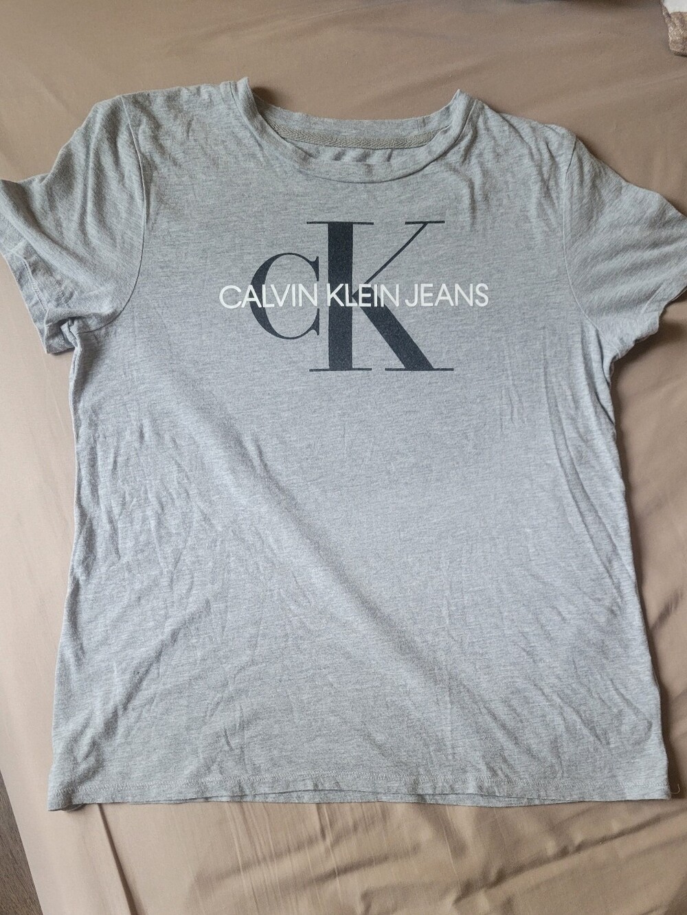 Calvin Klein Jeans Light Gray Logo Short-Sleeve Tee
